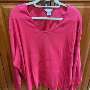 Women's Red V-Neck Top